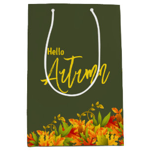 Colorful Autumn Falling Leaves Gift Bag