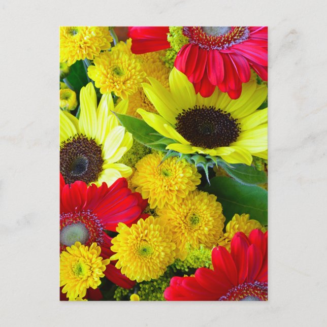 Colorful autumn floral bouquet postcard (Front)