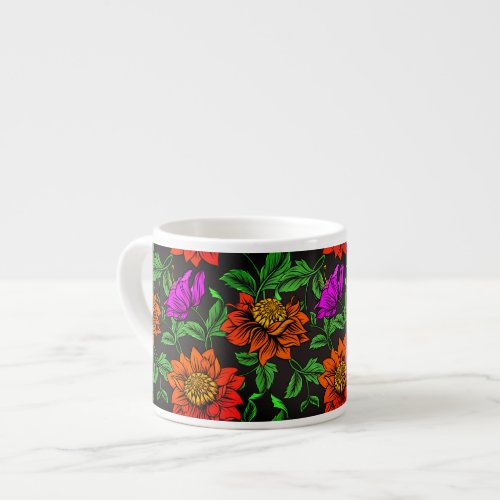 Colorful Autumn Flowers Espresso Cup