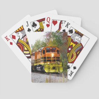 Colorful Autumn Foliage Diesel Locomotive Train
