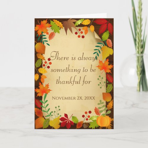 Colorful Autumn Foliage For Thanksgiving Card