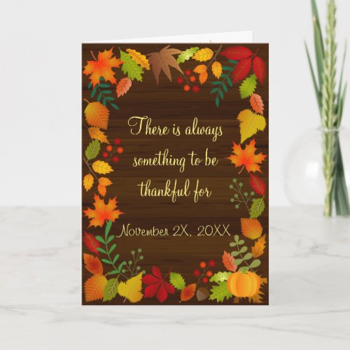 Colorful Autumn Foliage For Thanksgiving Card
