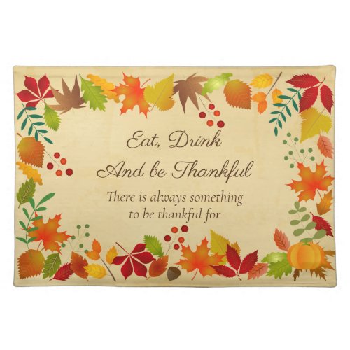 Colorful Autumn Foliage For Thanksgiving Cloth Placemat