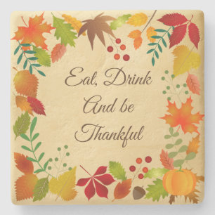 Colorful Autumn Foliage For Thanksgiving Stone Coaster