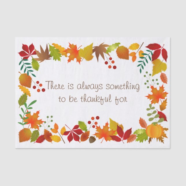 Colorful Autumn Foliage For Thanksgiving Tissue Paper (Front)