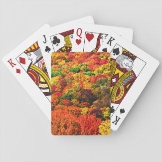 Colorful Autumn Foliage Playing Cards