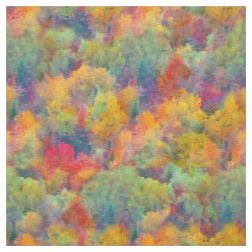 Colorful Autumn Forest Abstraction Fabric