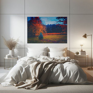 Colorful Autumn Forest Fir Tree Poster