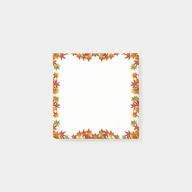 Colorful Autumn Forest Maple Leaves  Notes (Front)