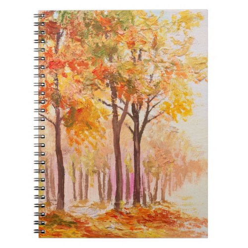 Colorful Autumn Forest Oil Landscape Notebook