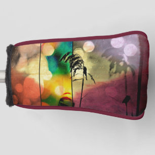 Colorful Autumn Grass Silhouette Golf Head Cover