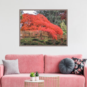 Colorful Autumn Japanese Garden Landscape Canvas Print