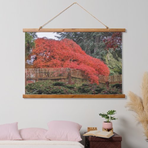 Colorful Autumn Japanese Garden Landscape Hanging Tapestry