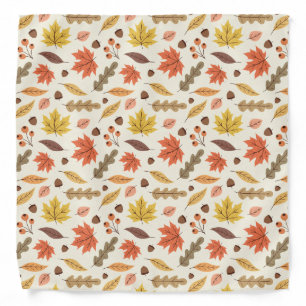 Colorful Autumn Leaf Fall Pattern Bandana