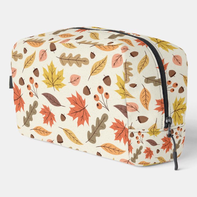 Colorful Autumn Leaf Fall Pattern Dopp Kit (Right Corner)
