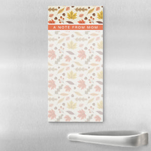 Colorful Autumn Leaf Fall Pattern Magnetic Notepad