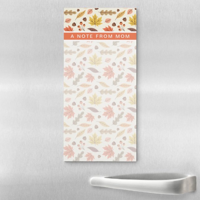 Colorful Autumn Leaf Fall Pattern Magnetic Notepad (In Situ)
