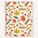 Colorful Autumn Leaf Fall Pattern Notebook