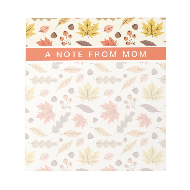 Colorful Autumn Leaf Fall Pattern Notepad (Front)