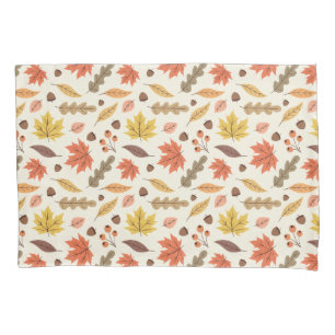 Colorful Autumn Leaf Fall Pattern Pillow Case