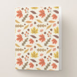 Colorful Autumn Leaf Fall Pattern Pocket Folder