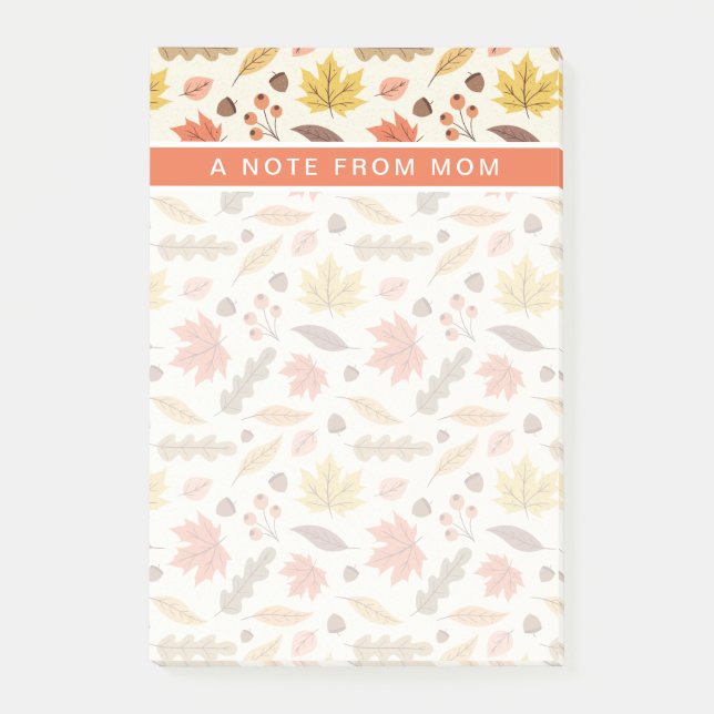 Colorful Autumn Leaf Fall Pattern Post-it Notes (Front)