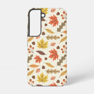 Colorful Autumn Leaf Fall Pattern Samsung Galaxy S22 Case