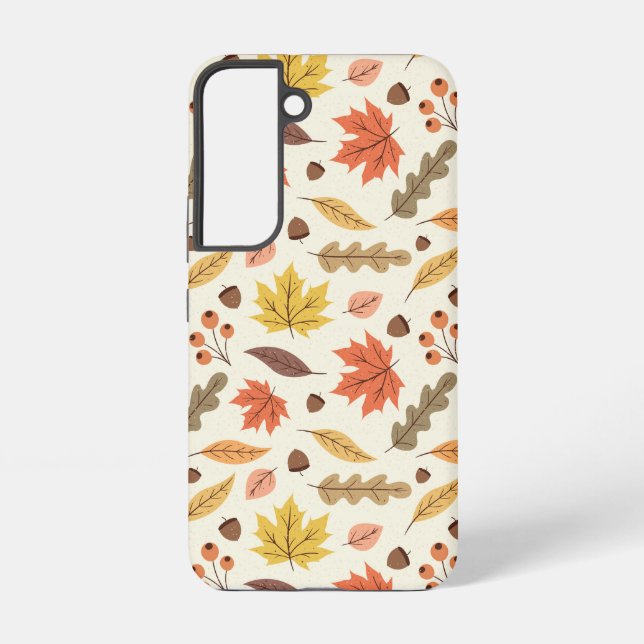 Colorful Autumn Leaf Fall Pattern Samsung Galaxy Case (Back)