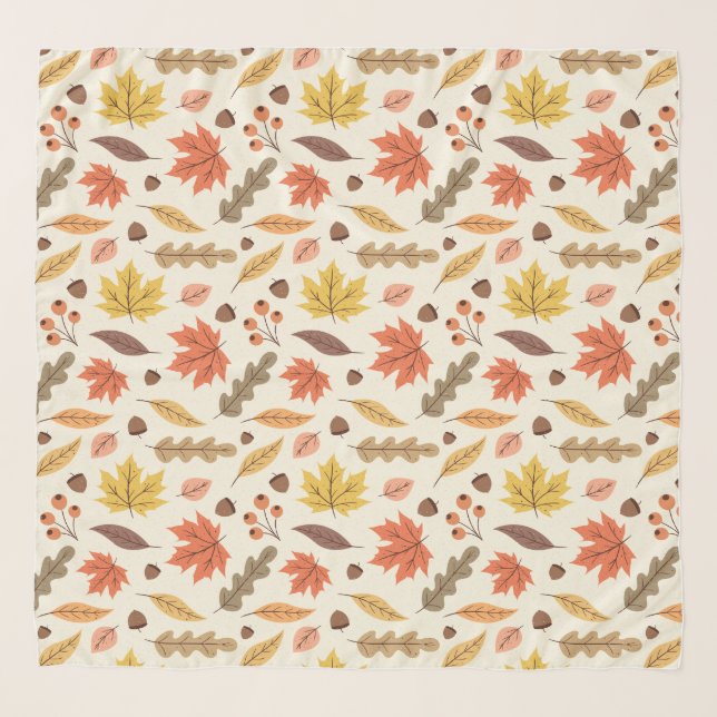 Colorful Autumn Leaf Fall Pattern Scarf (Front)