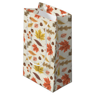Colorful Autumn Leaf Fall Pattern Small Gift Bag