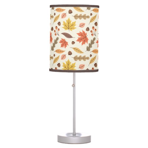 Colorful Autumn Leaf Fall Pattern Table Lamp