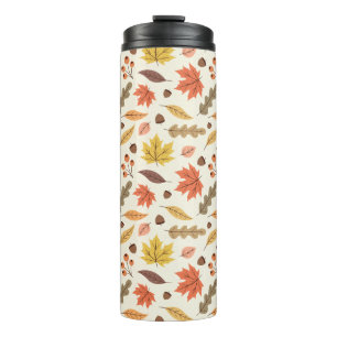 Colorful Autumn Leaf Fall Pattern Thermal Tumbler