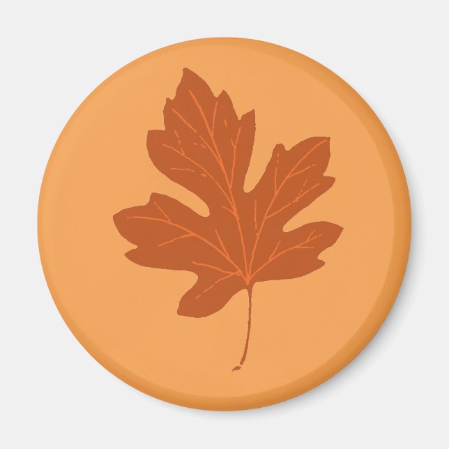 Colorful Autumn Leaf Magnet (Front)