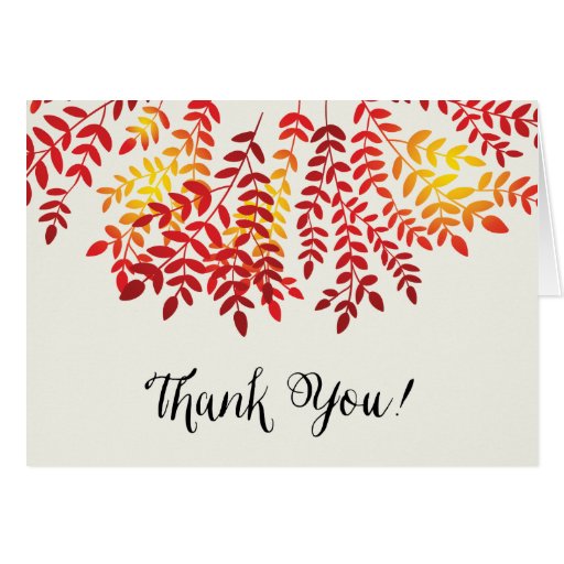 Colorful Autumn Leaf Thank You Note Card | Zazzle