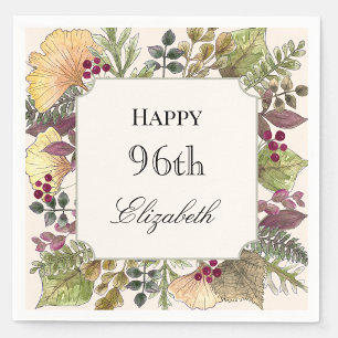 Colorful Autumn Leaves 96th Birthday Napkin