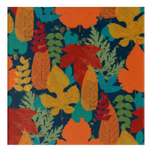 Colorful autumn leaves acrylic print