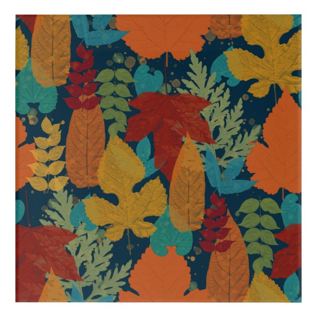 Colorful autumn leaves acrylic print (Front)