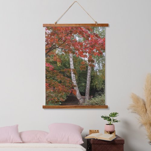 Colorful Autumn Leaves and Trees Hanging Tapestry