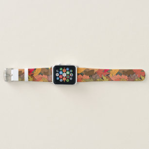 Colorful autumn leaves apple watch band