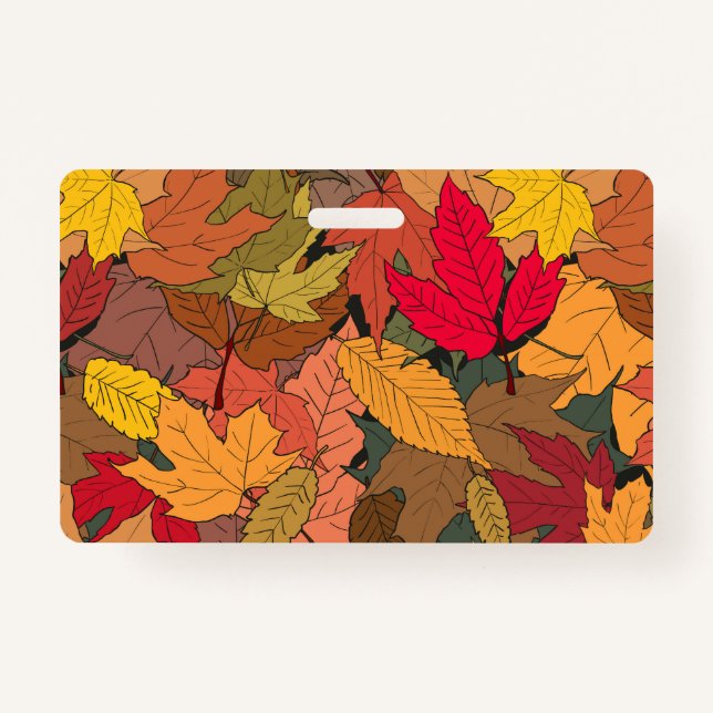 Colorful autumn leaves badge (Front)
