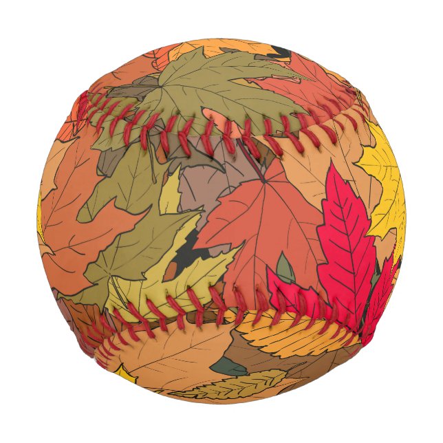 Colorful autumn leaves baseball (Front)