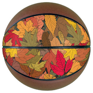 Colorful autumn leaves basketball