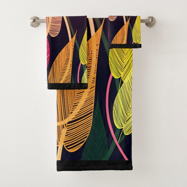 Colorful Autumn Leaves Bath Towel Set (Insitu)