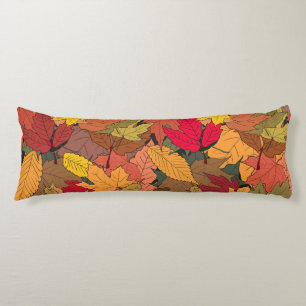 Colorful autumn leaves body pillow