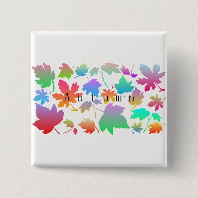 Colorful autumn leaves button (Front)