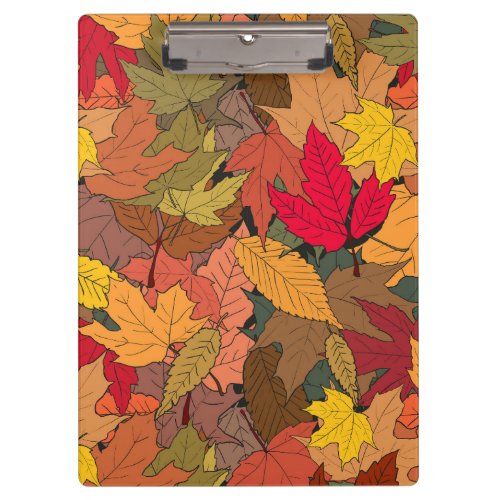 Colorful autumn leaves clipboard