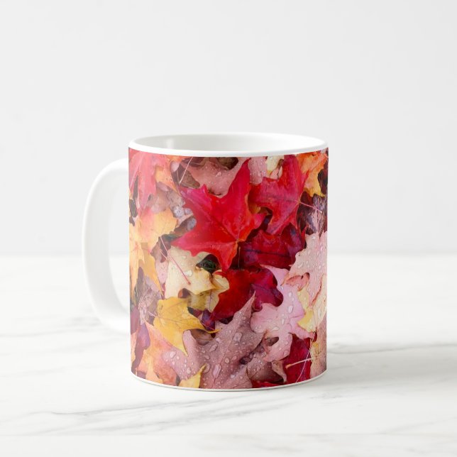 Colorful Autumn Leaves Coffee Mug (Front Left)