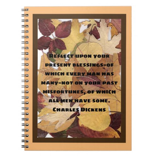 Colorful Autumn Leaves Collage Gratitude Quote Notebook