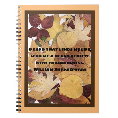 Colorful Autumn Leaves Collage Thankfulness Quote Notebook