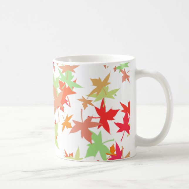 Colorful autumn leaves design coffee mug (Right)